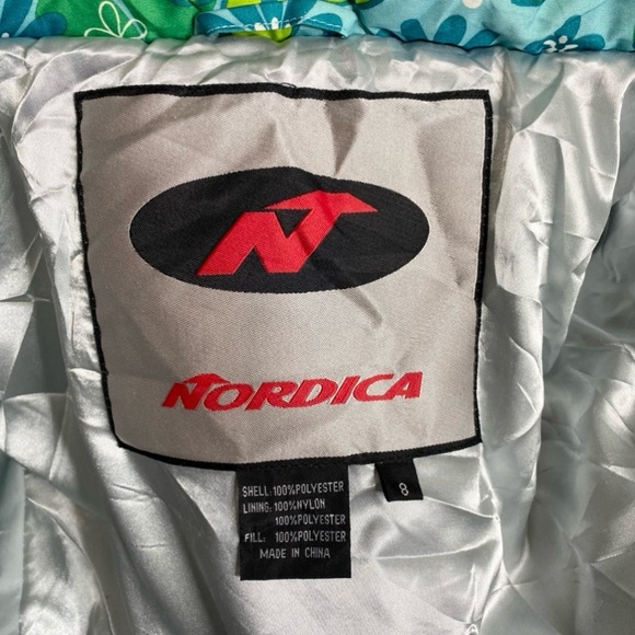 Nordica Blue Floral Ski Snow Jacket size 8 - Picture 9 of 10